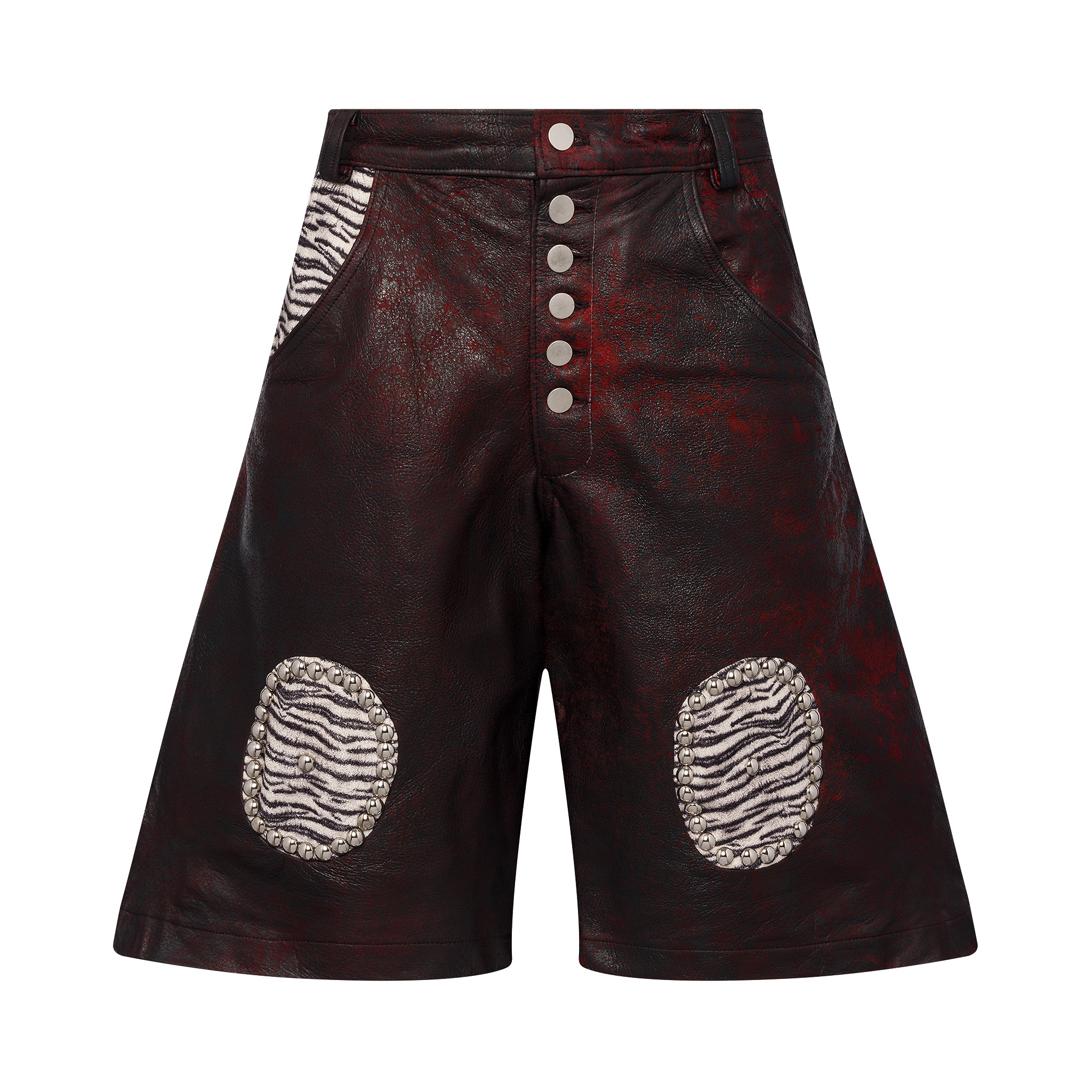 Italian Leather studded Shorts 1of1