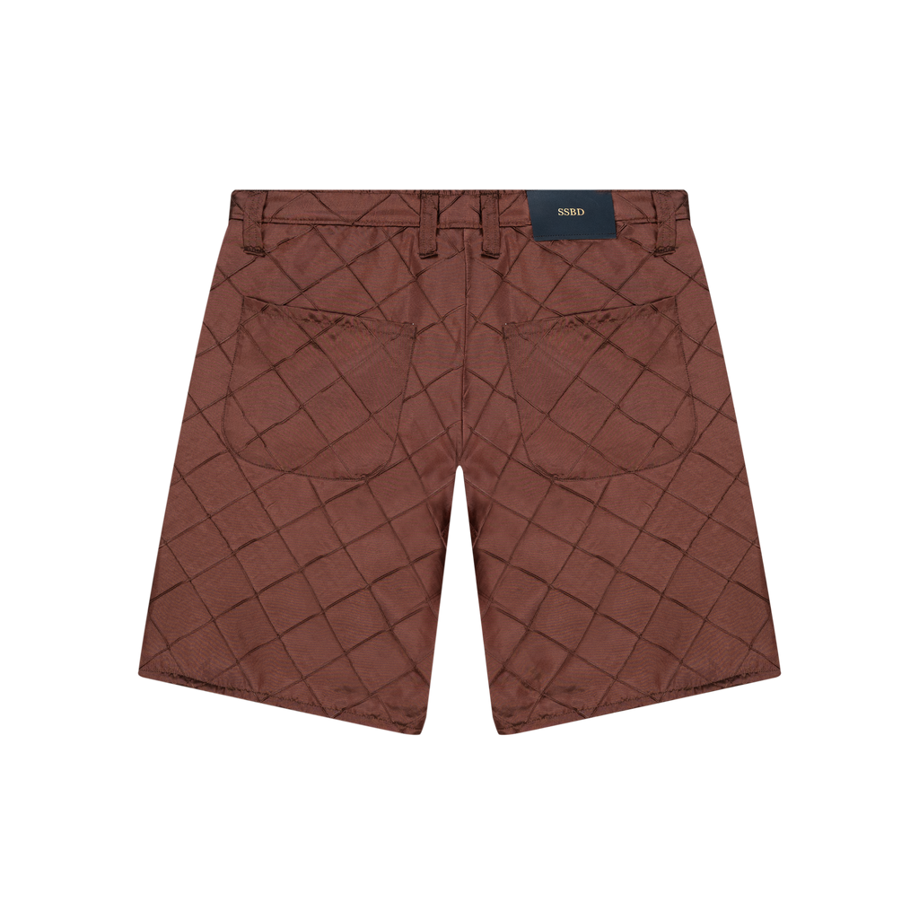 Cognac Diamond Tailored Shorts