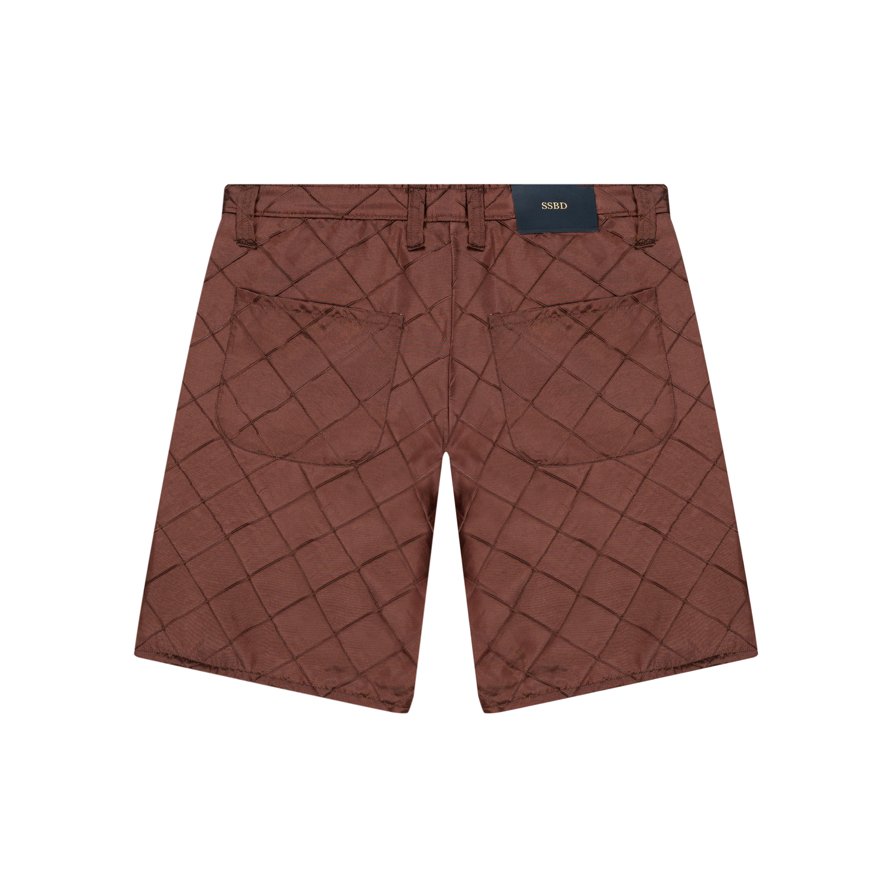 Cognac Diamond Tailored Shorts