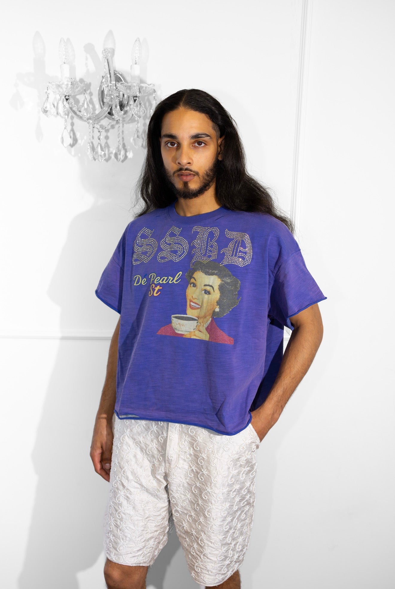 De Pearl st navy Tee