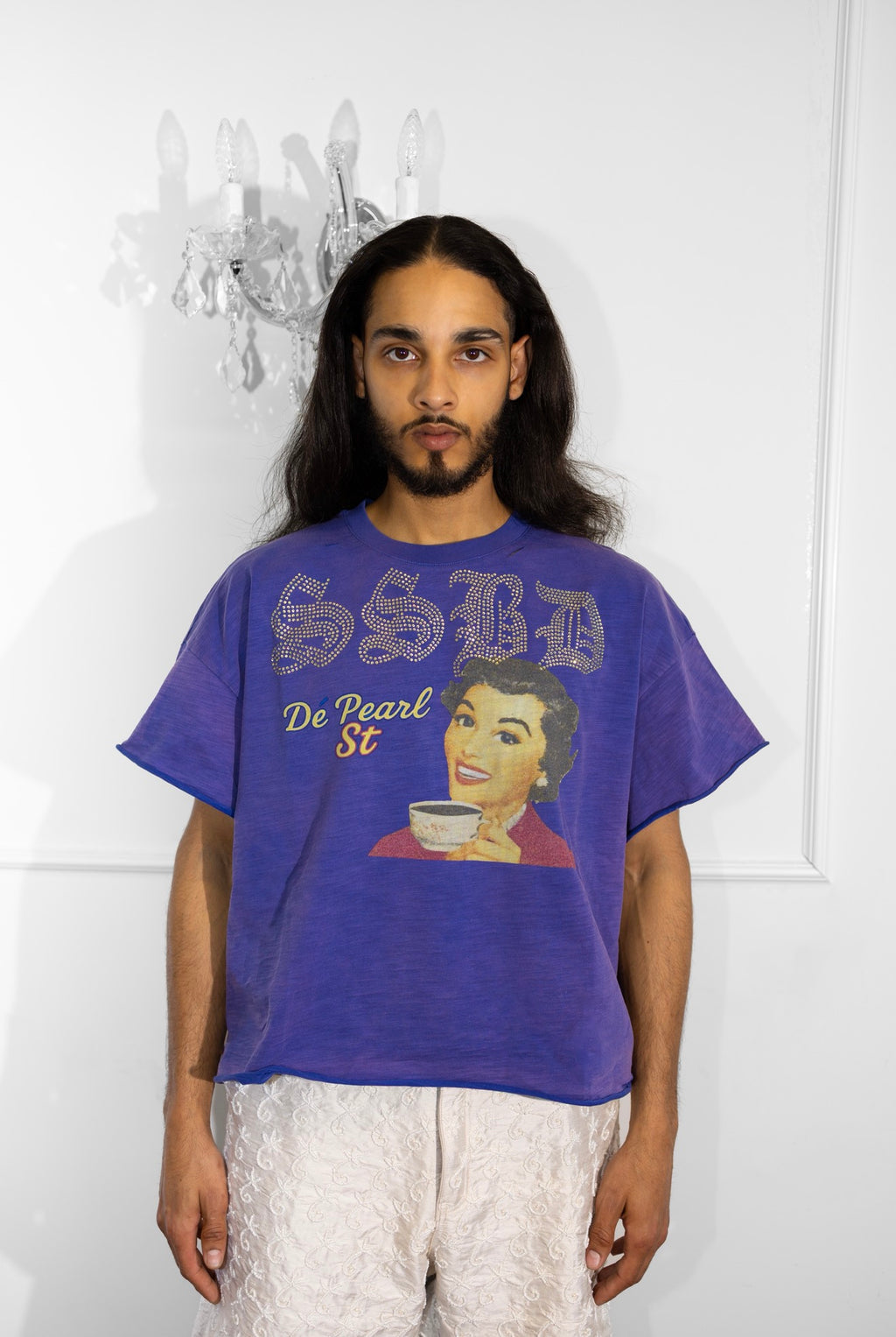 De Pearl st navy Tee